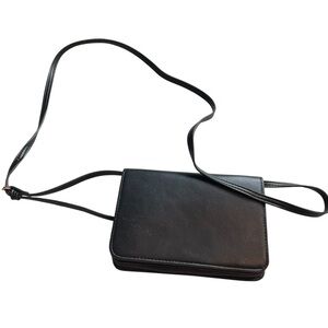 A New Day Black Faux Leather Crossbody Wallet Bag